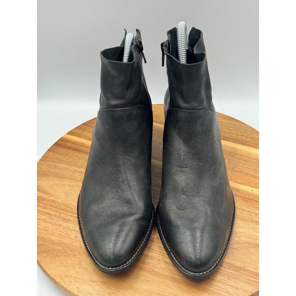 PAUL GREEN Nelly Black Leather Ankle Boots Block Heel Womens Size UK 5.5 /US 8 - Picture 4 of 14